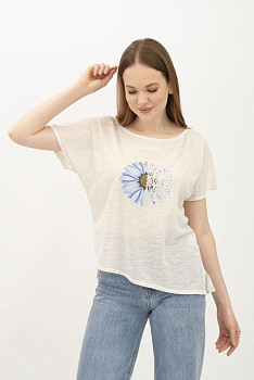 Футболка жіноча  з принтом квітки Майліс 1