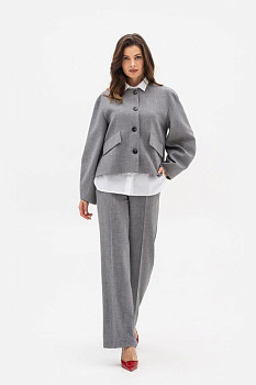 Брюки палаццо з костюмної тканини сірого кольору Таріна