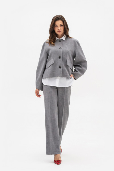 Брюки палаццо з костюмної тканини сірого кольору Таріна