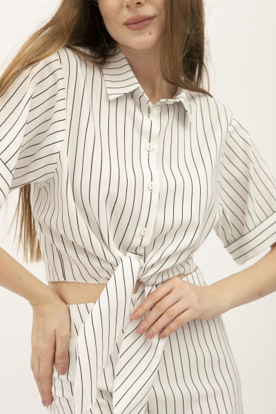 Костюм з льону блуза та спідниця у вертикальну смужку Онекс 1 Костюм з льону блуза та спідниця у вертикальну смужку Онекс 1