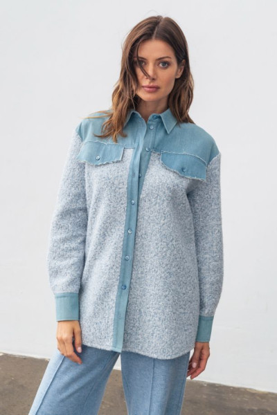 Бомбер-сорочка блакитного кольору Нілла