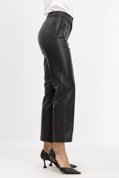 Брюки з екошкіри чорні Салена 01