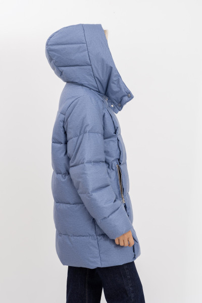 Стьобаний пуховик зі знімним капюшоном 2403/2024