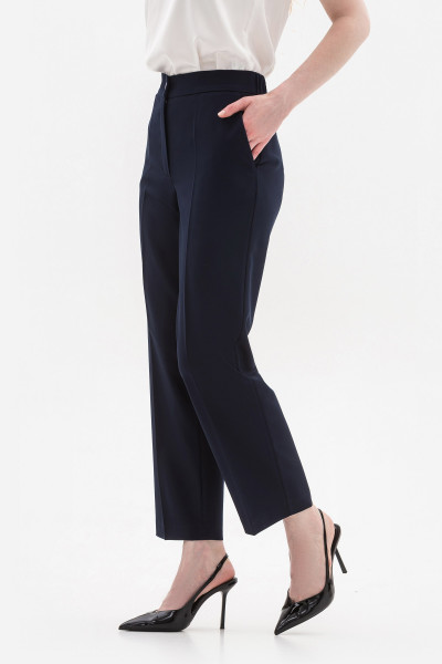 Жіночі брюки прямі зі стрілками синього кольору Фаєрі 01