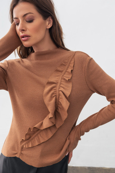 Трикотажний джемпер коричневого кольору Лістея