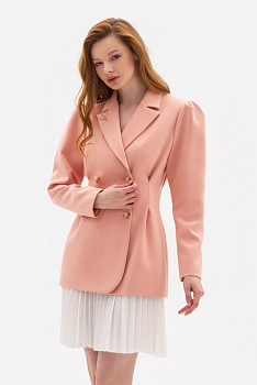 Приталений жакет з рукавами ліхтариками персикового кольору Проксі