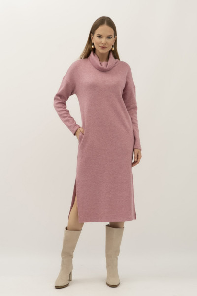 Трикотажна сукня-гольф рожева Тефія 202