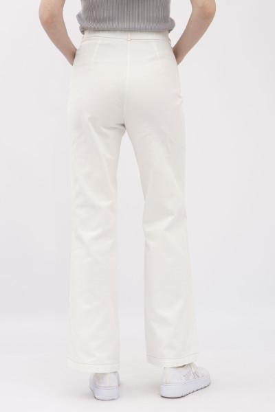 Класичні жіночі штани прямого крою з котону молочного відтінку Ібєрія 5