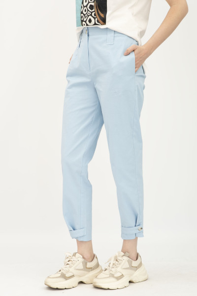 Котонові блакитні штани  з силуетом бананів Зорін 01