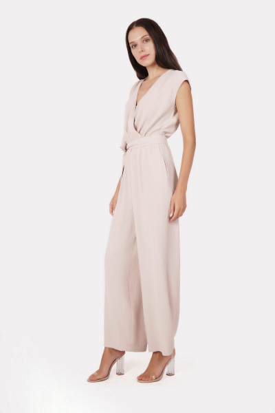 Комбінезон бежевого кольору прямого силуету Каям