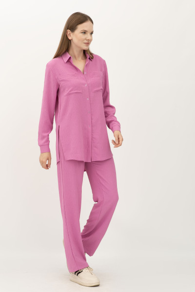 Літній костюм з віскози рожевий  вільного силуету Дастін 409 Літній костюм з віскози рожевий  вільного силуету Дастін 409