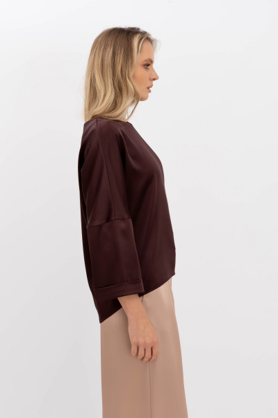 Жіноча шовкова блуза коричневого кольору Нісса 101