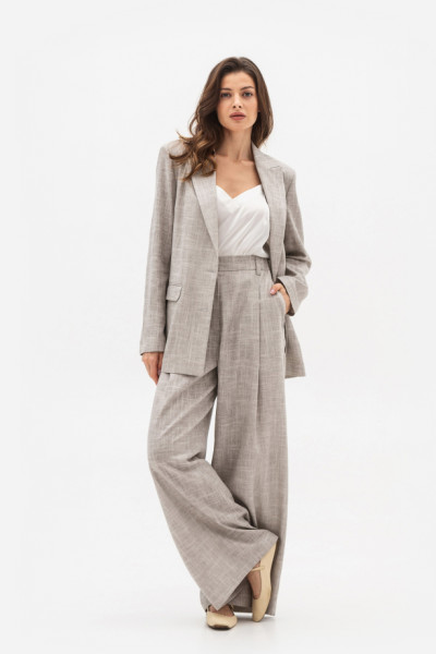 Лляні брюки палаццо сірого кольору Естрія