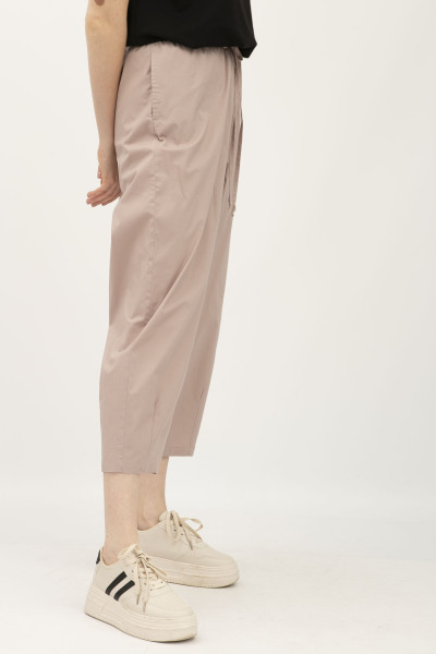 Котонові брюки бежевого кольору вільного крою Цветі 02