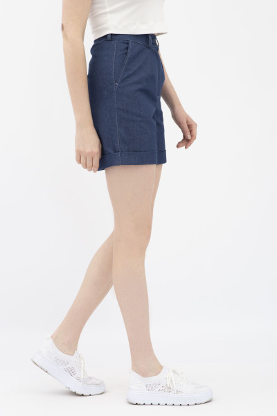 Темно сині джинсові шорти з підворотами Віград 01
