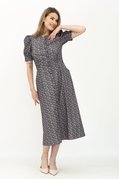 Сукня бавовняна з принтом мілких квітів Мурена Сукня бавовняна з принтом мілких квітів Мурена