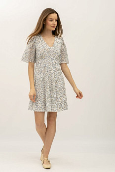 Шифонова сукні довжини міні молочного  кольору Сонора 01 Шифонова сукні довжини міні молочного  кольору Сонора 01