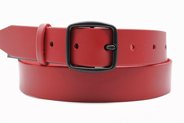Жіночий ремінь з натуральної шкіри червоного кольору 530/159