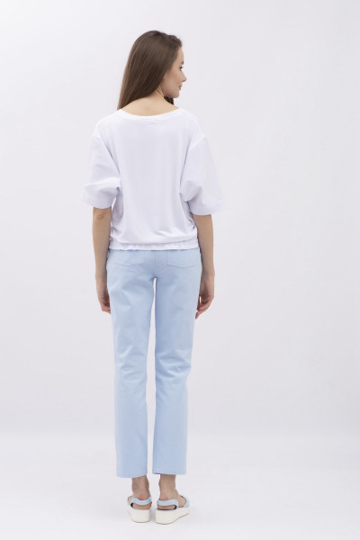 Блуза з коротким рукавом біла Віаль 01