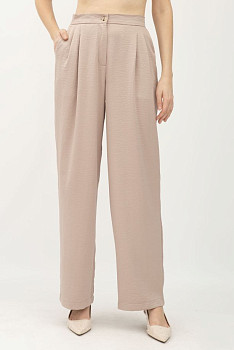 Класичні жіночі штани з високою посадкою бежеві Аміка 002