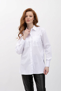 Блуза біла з бавовни подовжена Крума 21