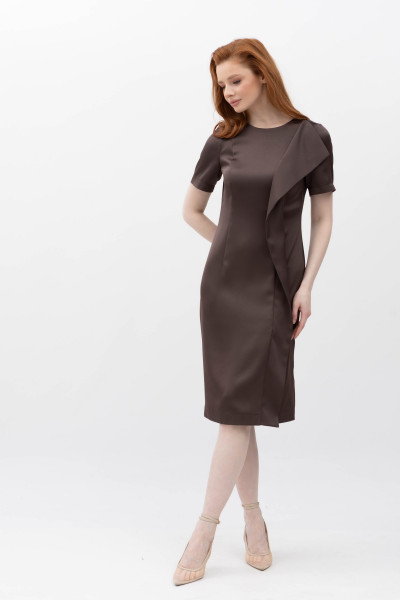 Жіноча шоколадна сукня-футляр коричневого кольору Ерла