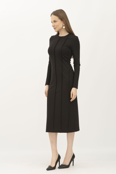 Чорна трикотажна сукня довжини міді Дарен 02 Чорна трикотажна сукня довжини міді Дарен 02