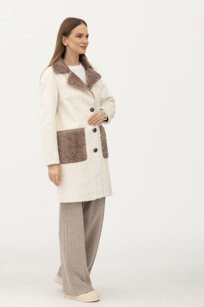 Двостороннє пальто однобортне молочного кольору 24107304