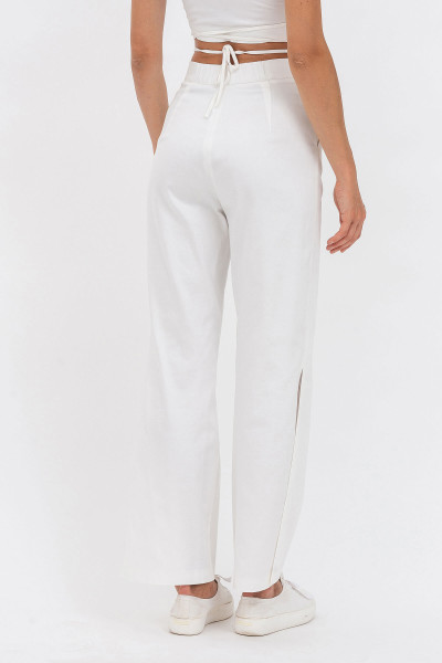 Класичні жіночі молочні штани прямого крою з високою посадкою Стівен 01