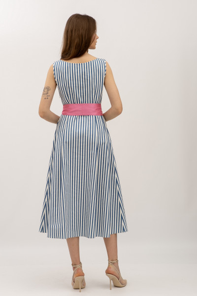 Сукня силуету трапеція довжини міді синього кольору Корала 01 Сукня силуету трапеція довжини міді синього кольору Корала 01