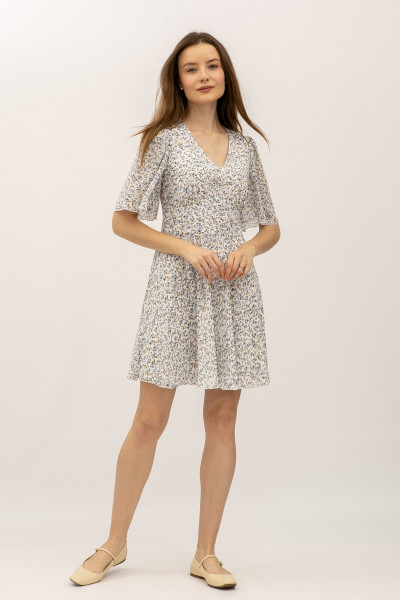 Шифонова сукні довжини міні молочного  кольору Сонора 01 Шифонова сукні довжини міні молочного  кольору Сонора 01