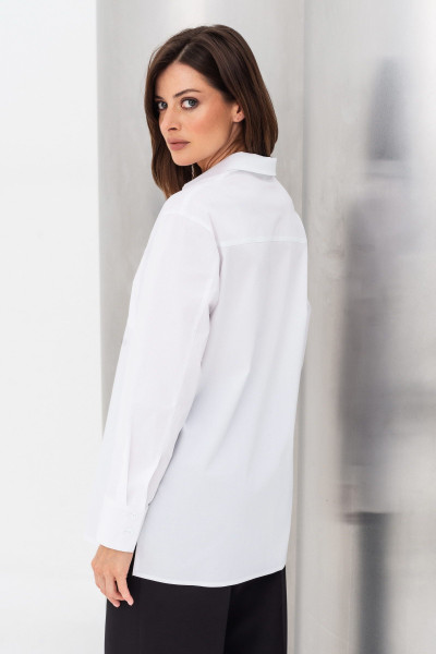 Блуза біла з бавовни подовжена Крума 2