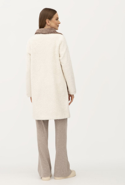 Двостороннє пальто однобортне молочного кольору 24107304