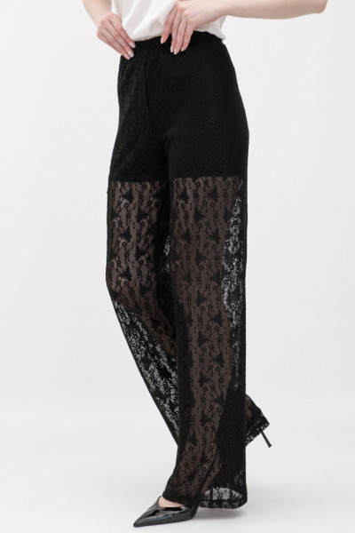 Чорні гіпюрові брюки Калена