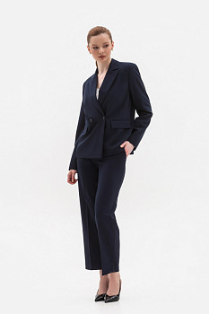 Жіночі брюки прямі зі стрілками синього кольору Фаєрі 01