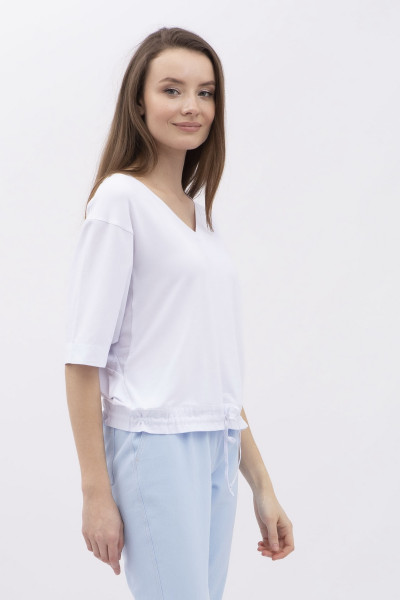 Блуза з коротким рукавом біла Віаль 01