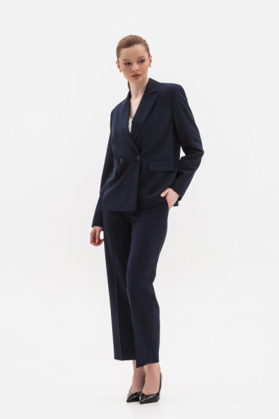 Жіночі брюки прямі зі стрілками синього кольору Фаєрі 01