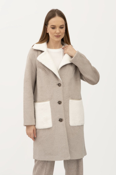 Двостороннє пальто однобортне сірого  кольору 24107302