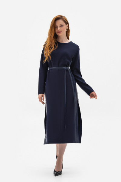 Трикотажна сукня довжини міді синього кольору Молоне