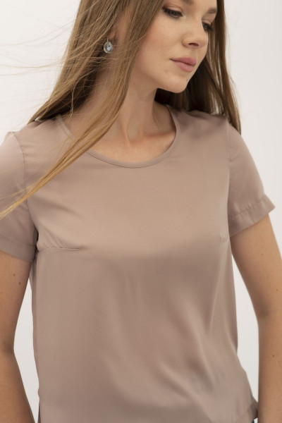 Блуза - футболка з шовку коричнева Ламін 207