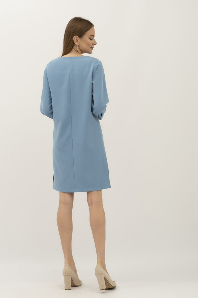 Жіноча блакитна сукня з декоративною складкою спереду Веста 202 Жіноча блакитна сукня з декоративною складкою спереду Веста 202