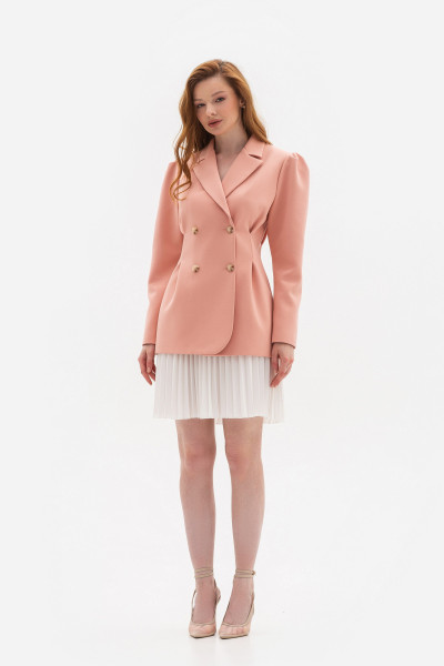 Приталений жакет з рукавами ліхтариками персикового кольору Проксі
