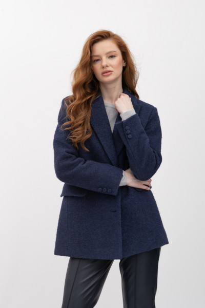 Жакет oversize з вовною синього кольору Ємісія 02