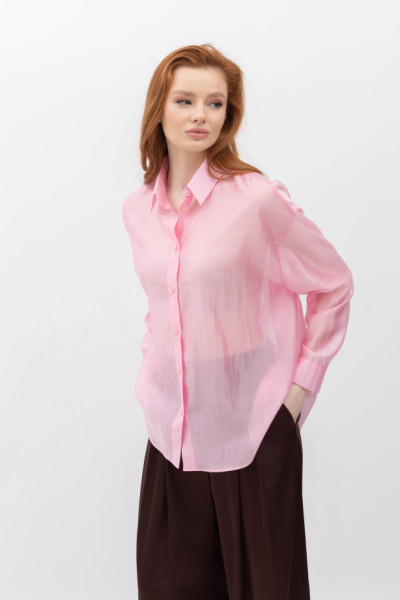 жіноча сорочка вільного силуету рожевого кольору Балі 01