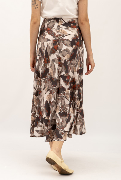 Спідниця -трапеція довжини міді коричневого кольору Омарі