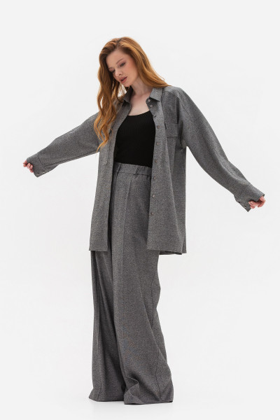 Сорочка подовжена сірого  кольору Шаделі 01