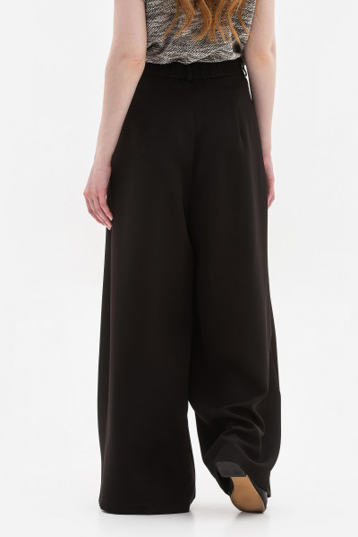 Широкі брюки з костюмної тканини чорного кольору Ліама 01