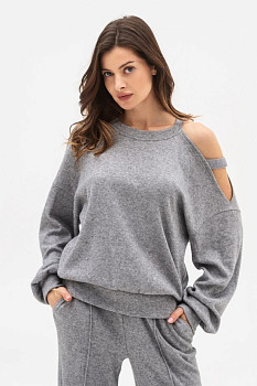 Трикотажний світшот вільного силуету сірого кольору Сендра