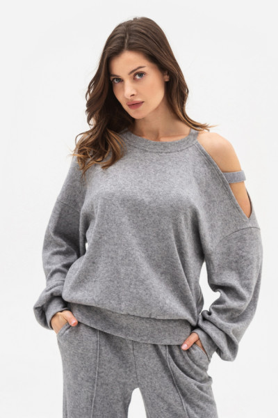 Трикотажний світшот вільного силуету сірого кольору Сендра