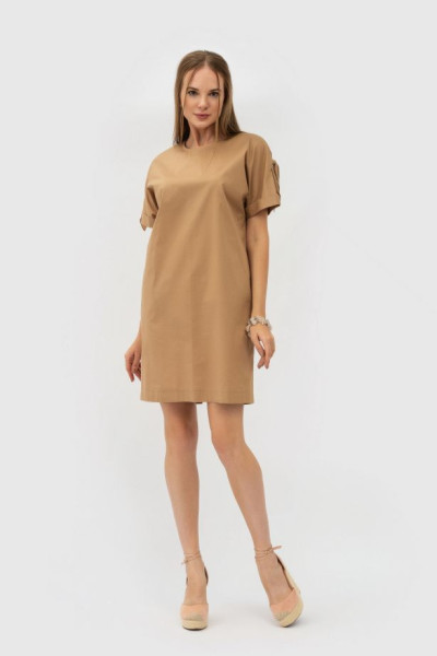 Сукня міні бежева з бавовни Лівіо Сукня міні бежева з бавовни Лівіо